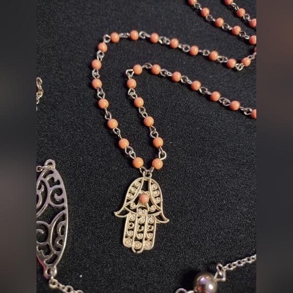 Elegant Silver and Gold Beaded Necklace Set - Picture 4 of 9